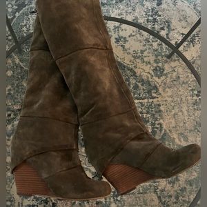 Fergie wedge heel boot